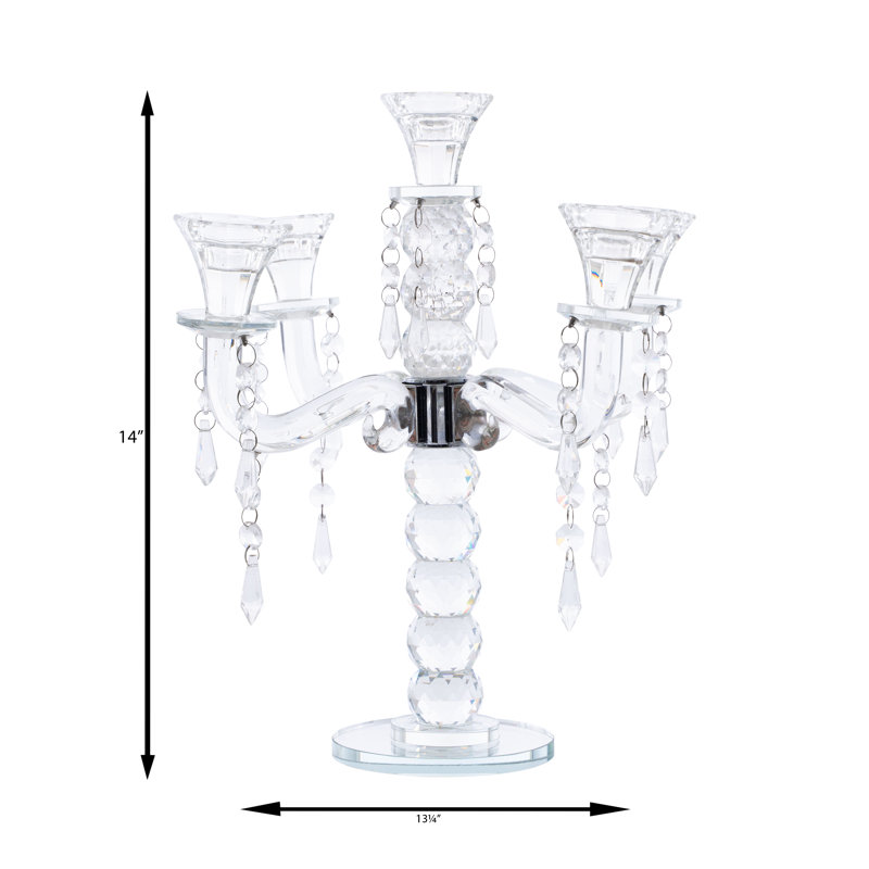 House of Hampton® 14'' H Crystal Tabletop Candelabra & Reviews Wayfair